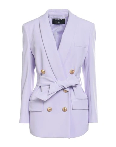 Balmain Woman Suit Jacket Lilac Size 4 Viscose In Purple