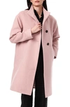 Bernardo Womens Wool Coat With Stand Collar In Blush