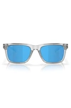 Costa Del Mar Tybee 55mm Polarized Rectangular Sunglasses In Transparent Grey