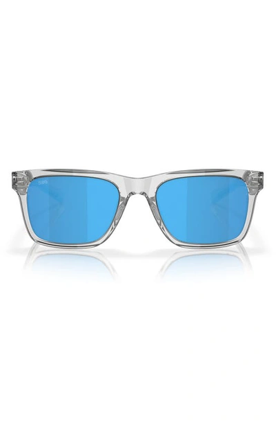 Costa Del Mar Tybee 55mm Polarized Rectangular Sunglasses In Transparent Grey