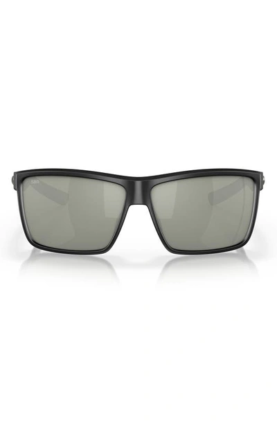 Costa Del Mar Rinconcito 60mm Polarized Rectangular Sunglasses In Silver