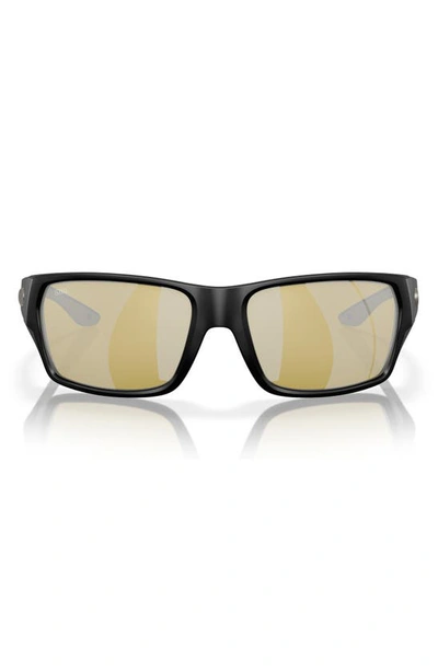 Costa Del Mar Tailfin 60mm Polarized Sunglasses In Black/ Dark Silver