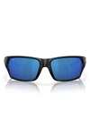 Costa Del Mar Tailfin 60mm Polarized Sunglasses In Black/ Blue Mirror