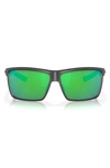 Costa Del Mar Rinconcito 60mm Polarized Rectangular Sunglasses In Green