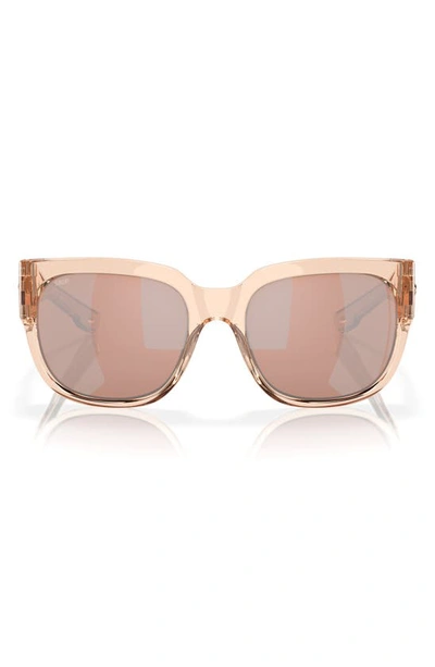 Costa Del Mar Waterwoman 55mm Polarized Pillow Sunglasses In Copper Silver Mirror
