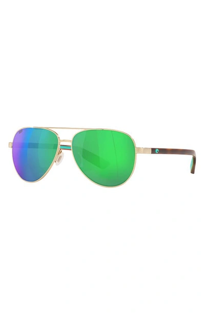 Costa Del Mar Peli 57mm Polarized Pilot Sunglasses In Green