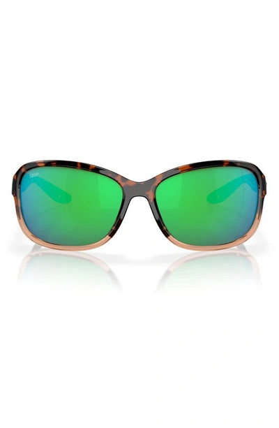 Costa Del Mar Seadrift 58mm Polarized Square Sunglasses In Green