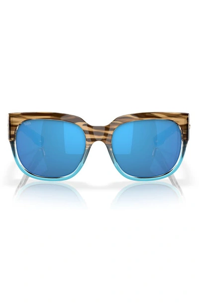 Costa Del Mar Waterwoman 55mm Mirrored Polarized Pillow Sunglasses In Blue Mirror