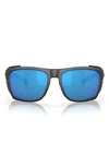 Costa Del Mar King Tide 6 58mm Polarized Rectangular Sunglasses In Blue