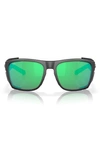 Costa Del Mar King Tide 6 58mm Polarized Rectangular Sunglasses In Green