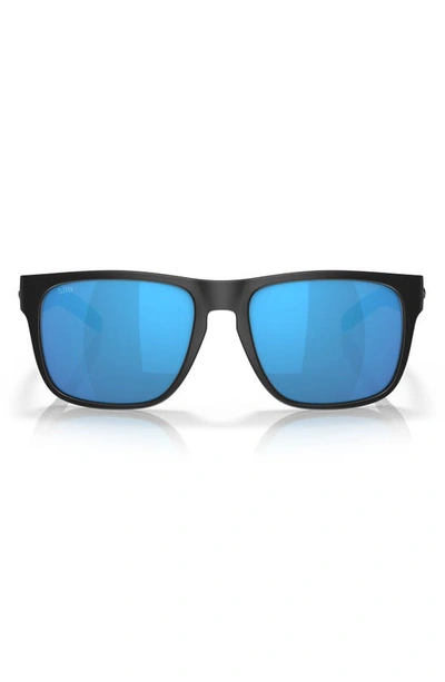 Costa Del Mar Spearo 56mm Polarized Square Sunglasses In Black/ Blue