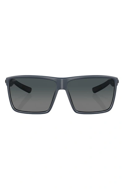 Costa Del Mar Rincon 63mm Gradient Polarized Oversize Rectangular Sunglasses In Grey Gradient
