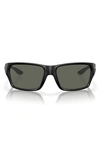 Costa Del Mar Tailfin 60mm Polarized Rectangular Sunglasses In Matte Black
