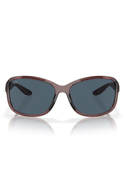 Costa Del Mar Seadrift 58mm Polarized Square Sunglasses In Brown/ Grey