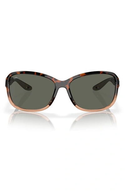 Costa Del Mar Seadrift 58mm Polarized Square Sunglasses In Tortoise