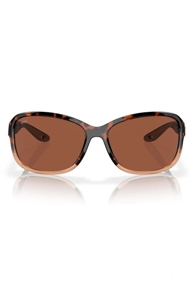 Costa Del Mar Seadrift 58mm Polarized Square Sunglasses In Copper