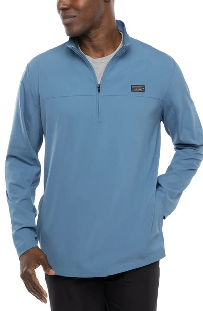 Travismathew Wanderlust Quarter Zip Pullover In Copen Blue