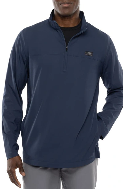 Travismathew Wanderlust Quarter Zip Pullover In Mood Indigo