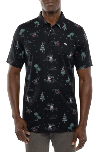 Travismathew California Christmas Button-up Shirt In Black