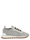 BRUNELLO CUCINELLI LUREX KNIT SNEAKERS GRAY