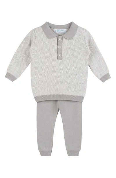 Feltman Brothers Babies' Chevron Jumper & Trousers Set In Grey