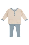 Feltman Brothers Henley Sweater & Rib Pants Set In Vintage Blue