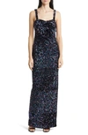 BLACK HALO MILAYLA SEQUIN COLUMN GOWN