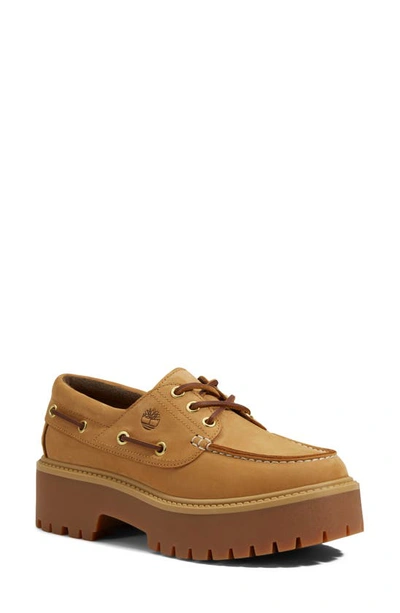 Timberland Stone Street Platform Boat Shoe In Brown