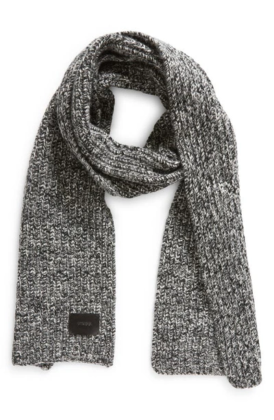 Vince Marl Shaker Stitch Wool & Cashmere Scarf In Black/ Cream