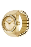 Fossil Women's Ring Watch Two-hand Gold-tone Stainless Steel Bracelet Watch, 15mm In Gold