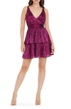 Dress The Population Tasha A-line Dress In Fuchsia