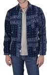 Hiroshi Kato The Vise Cotton Corduroy Chore Shirt Jacket In Navy Bandana