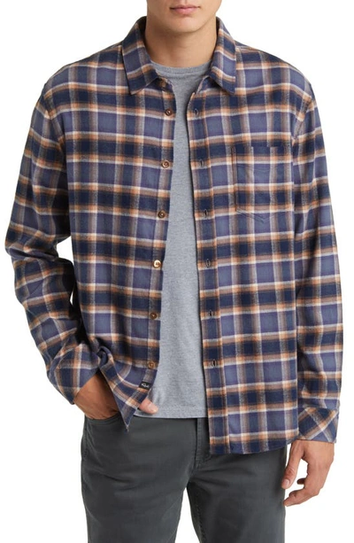 Rails Sussex Regular Fit Plaid Stretch Cotton Flannel Button-up Shirt In Mustang Harvest Oat