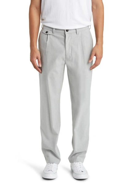 Rails Marcellous Flat Front Twill Trousers In Soft Grey Melange