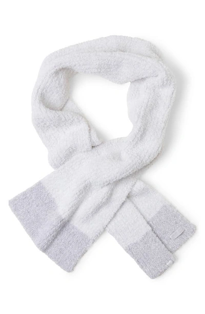 Barefoot Dreams Cozychic Heathered Tipped Scarf In White/gray