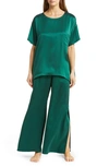 Lunya Washable Mulberry Silk T-shirt Pajamas In Hum Forest