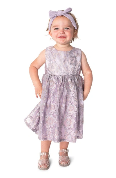 Popatu Kids' Sleeveless Lace Dress In Purple