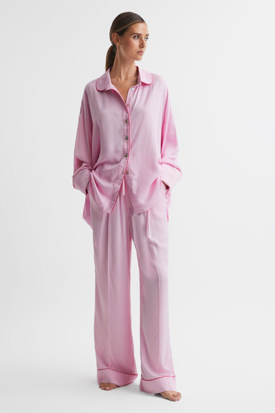 Sleeper Relaxed Button-through Shirt In Bubblegum