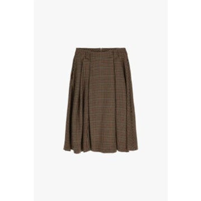 Dixie Houndstooth Darted Midi Flip Skirt