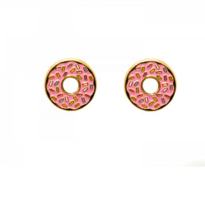 Acorn & Will Pink Donut Enamel Earrings