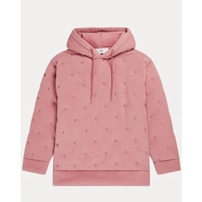 Closed Logo-embroidered Quilted Hoodie In Pink
