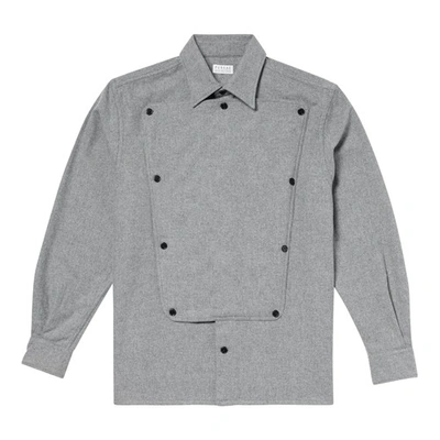 Fursac Pointed Flat-collar Wool-blend Shirt In Light_gray