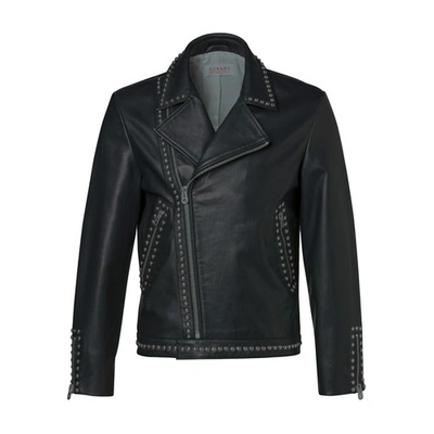 Fursac Stud-embellished Leather Jacket In Black