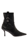 Stuart Weitzman Black Bootie With Buckle Detail And Stiletto Heel In Smooth Leather Woman In Black