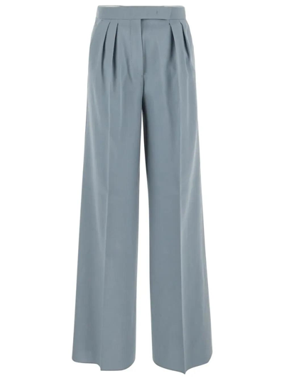 Max Mara Mimma Pleated Cotton Twill Wide Pants In Multicolor