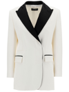 Dolce & Gabbana White Double-breasted Jacket With Peak Revers In Viscose Blend Woman In White