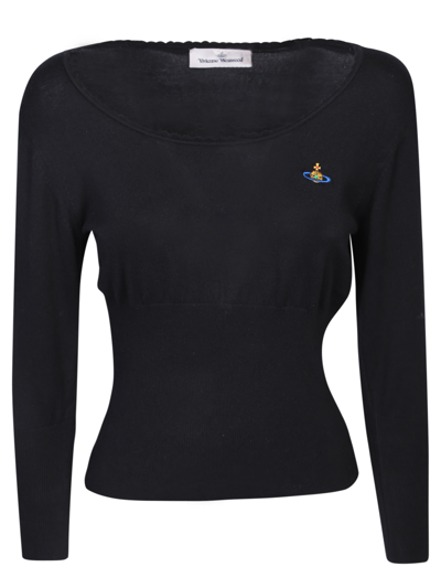 Vivienne Westwood Black Logo Bea Sweatshirt In Nero