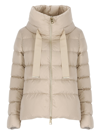 Herno Satin Down Jacket In Beige