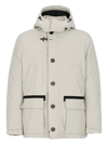 Fay Caban Piuma Kapuzenjacke In Avorio