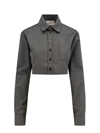 Coperni Grey Cropped Shirt In Grey